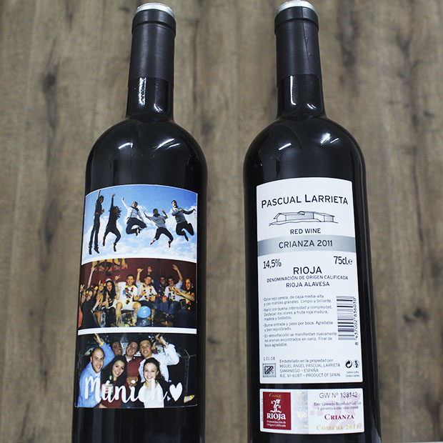 botella de vino personalizada pascual larrieta amigos